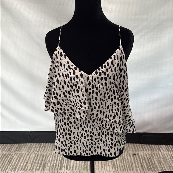 J. Crew Black and White Asymmetrical Ruffled Camisole - Picture 1 of 3